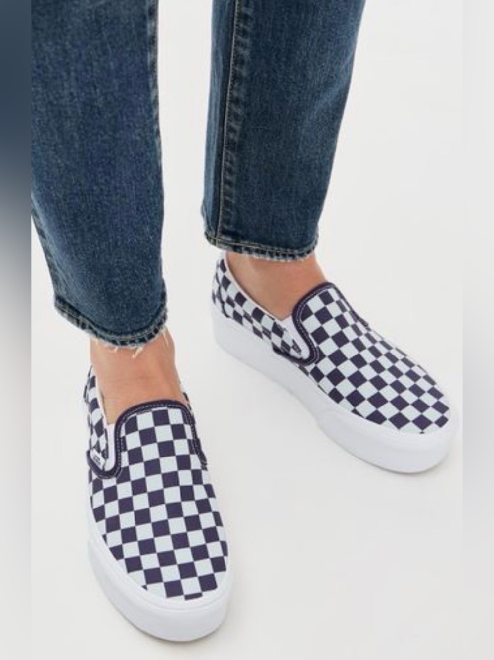 •VANS•NWT MIST BLUE & GOTHIC GRAPE PURPLE CHECKERED PLATFORM STACKFORM SIZE 6.5